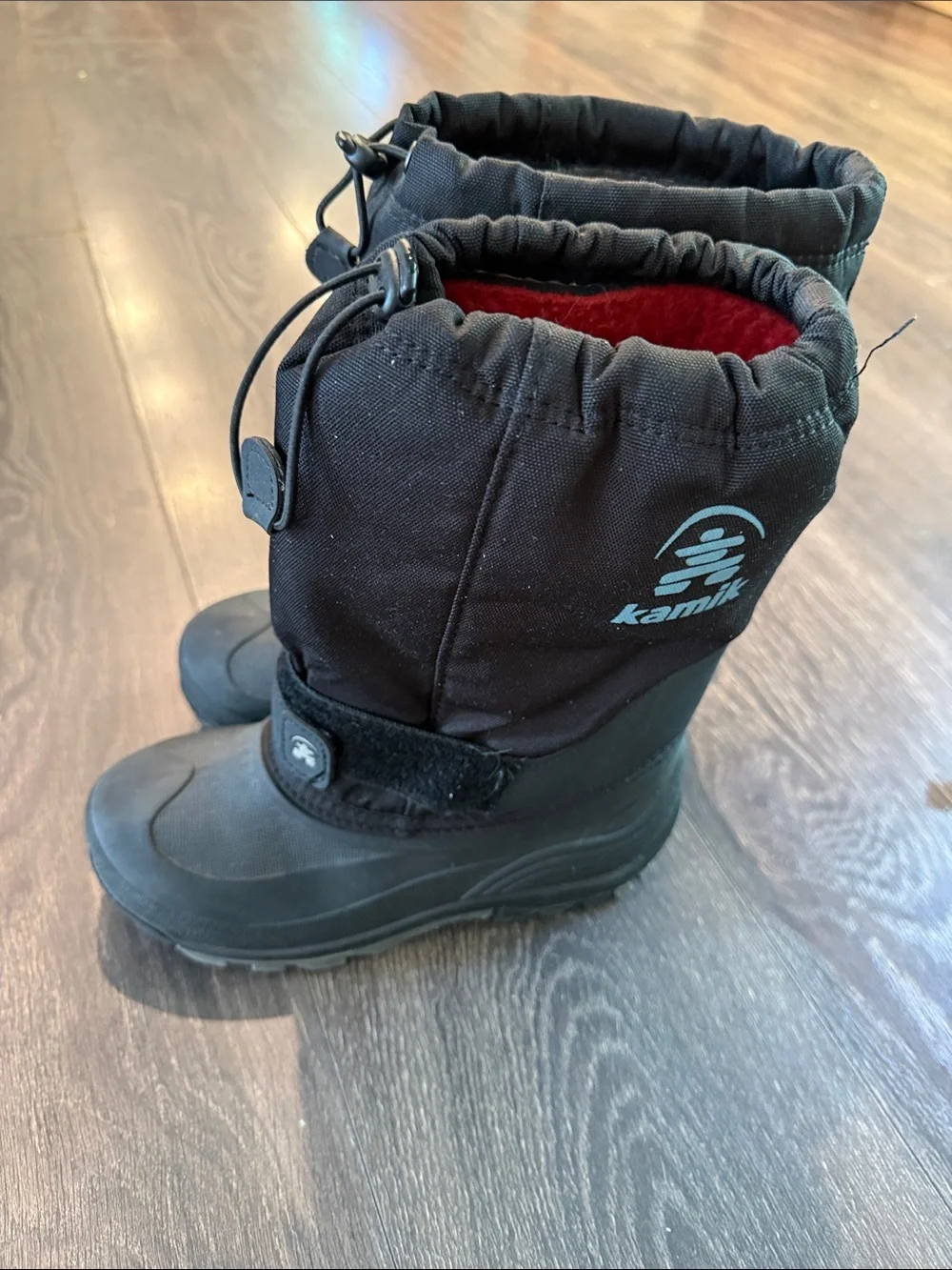 Kamik Kids Black Snow Boots with Red Lining